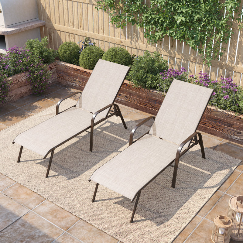 Chaise longue d'extérieur en métal Gland, null