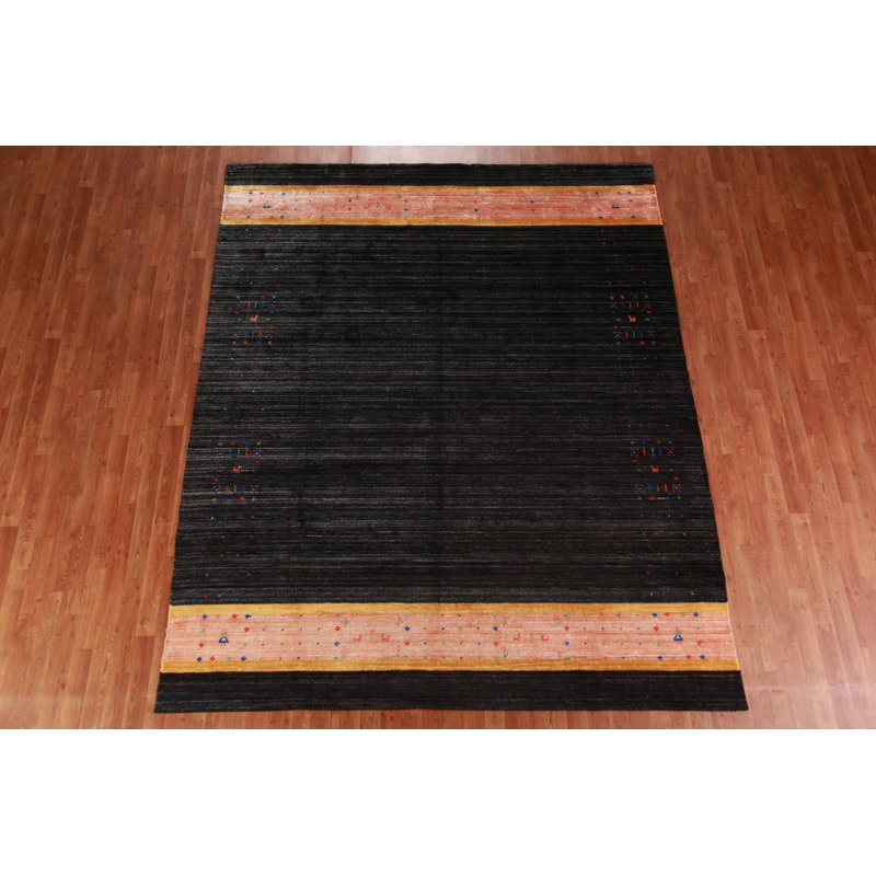 Black Gabbeh Indian Area Rug 8