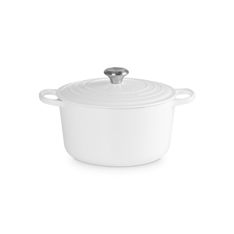 Le Creuset Signature Enameled Cast Iron Deep Round Dutch Oven 6.5 Qt., White, White, 6.5 quarts
