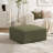 27.55'' Inch Oversized Ottoman For Couch, Corduroy Upholstered Footrest With Compressed Memory Foam, Modular Sectional Cloud Pouf, No Assembly Required, DIY Combination, Green-1072832057