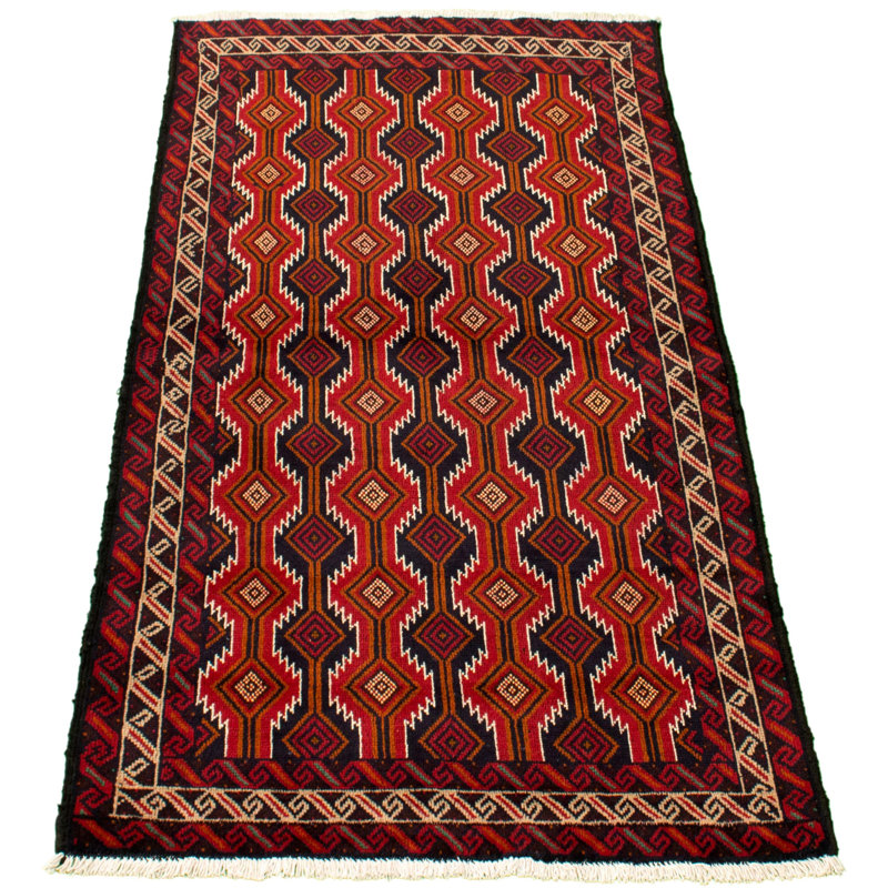 One-of-a-Kind 3'6" X 6'0" 1980s Wool Area Rug in Red