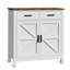 Armoire de bureau moderne - blanc avec 2 portes et tiroirs Buffet de rangement pour la cuisine pour le salon, la salle à manger pouvant contenir une cafetière, un grille-pain, un buffet, un rangement pour le papier de rechange-978636682