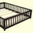 Floor Platform Bed With Fence Guardrails And Door-2006606179-1979807637