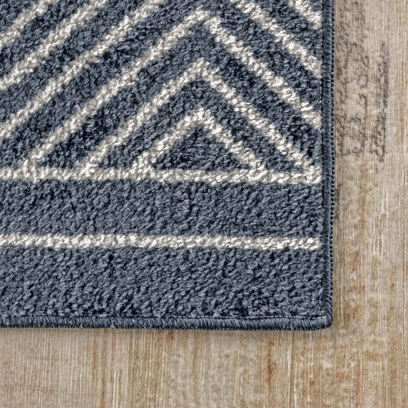 Tapis bleu Boney Southwestern, Tapis de couloir 2 pi 6 po x 8 pi