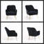 Fauteuil Mid-Century moderne en velours bleu marine avec pieds pour salon, chambre à coucher et bureau - Assemblage rapide-227738123
