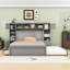 Lit plateforme en bois avec prises intégrées et amplement de rangement-302226810-302226806
