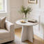 Table de salle à manger ronde moderne en béton de 80 cm de large avec pied central robuste