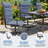 7-Piece Outdoor Swivel Patio Dining Sets, 360° Rotation Metal Frame Patio Chairs with Thickened Teslin Fabric, Armrest Outdoor Dining Chairs for Deck, Backyard-1484341380