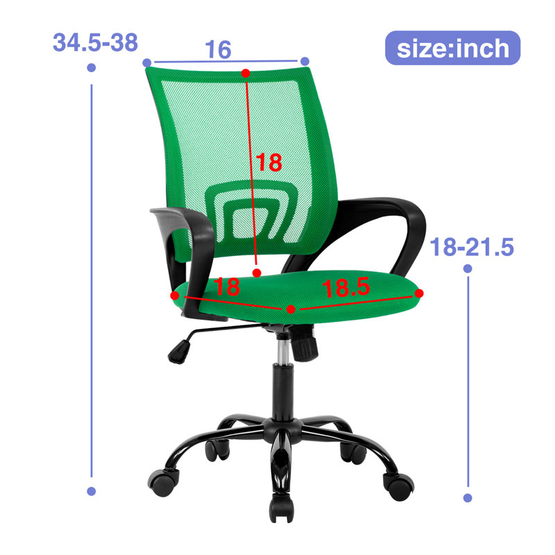 Office Chair Ergonomic Mesh Task Chair Adjustable Height Office Chair Executive Desk Chair Swivel Rolling Office Computer Chair with Armrest Wheels for Office Home