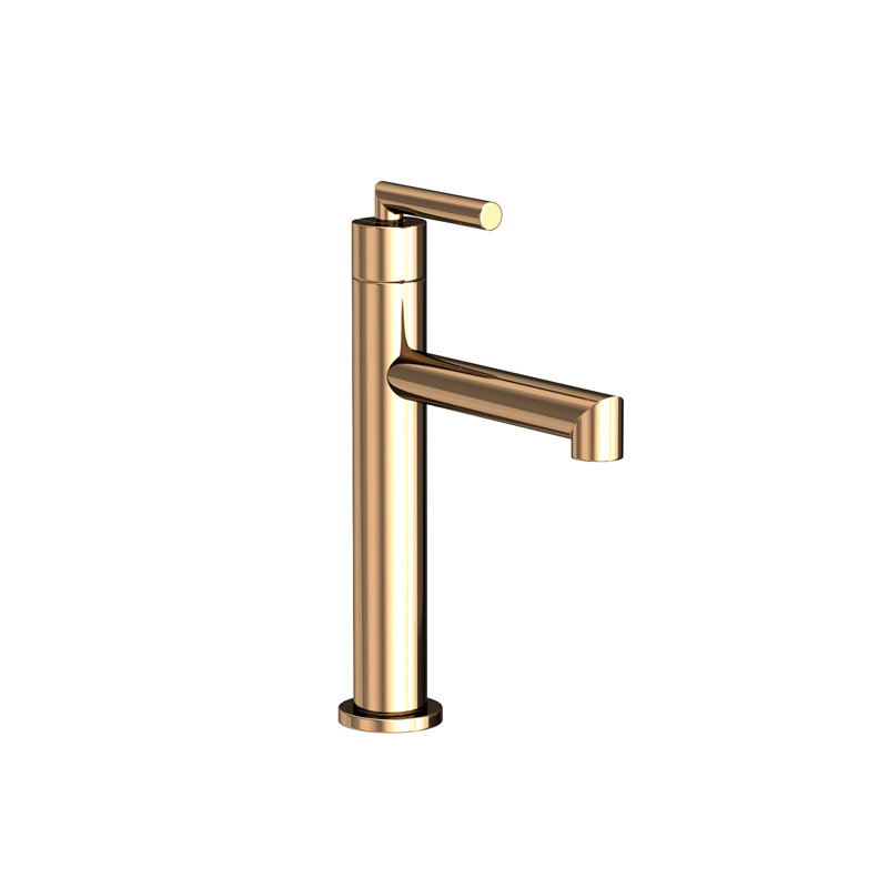 Keaton Single Hole Bathroom Faucet with Drain Assembly, French Gold