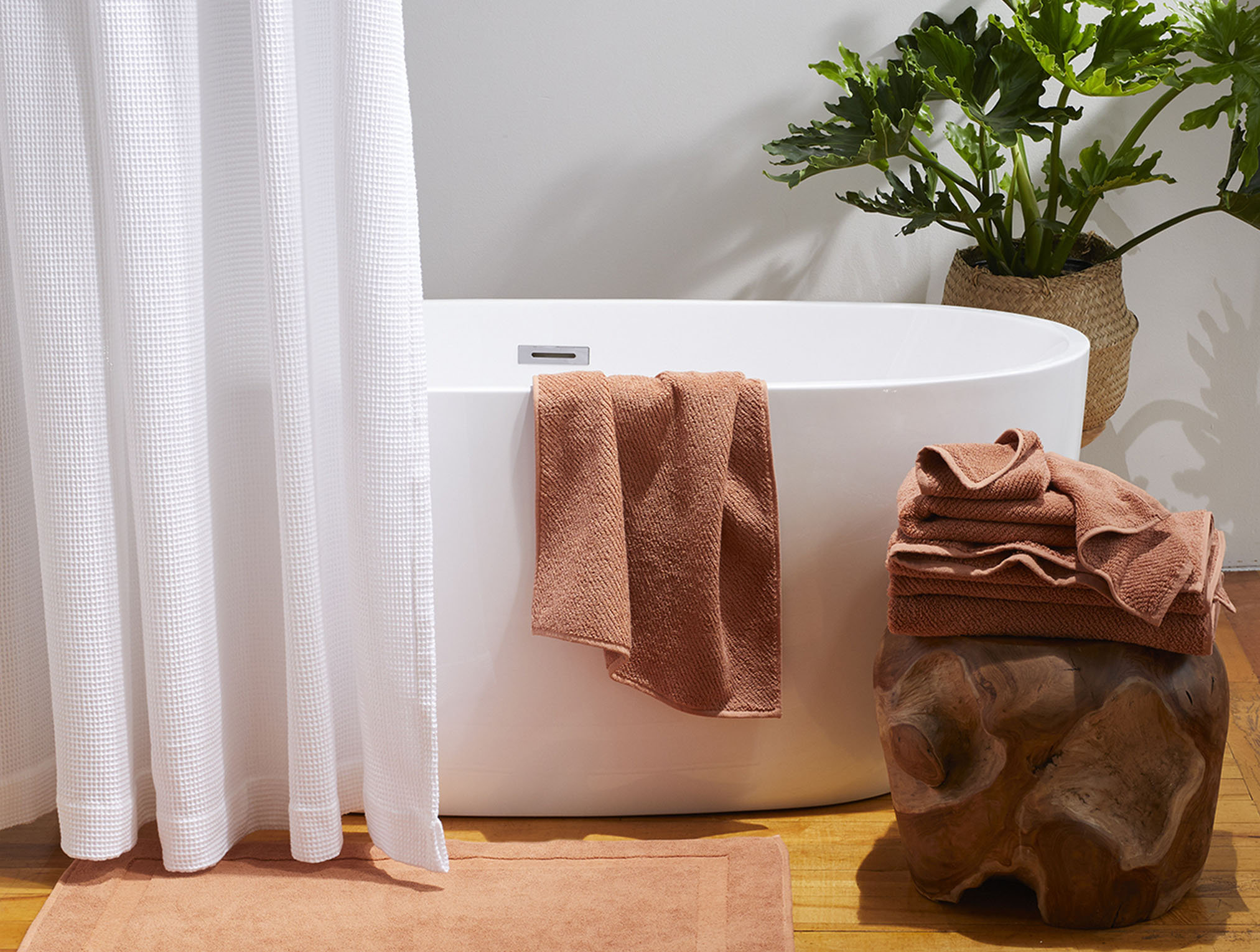 Coyuchi Waffle Organic Shower Shower Curtain & Reviews | Wayfair