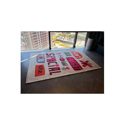 Tapis coloré lavable à la machine Text Text
