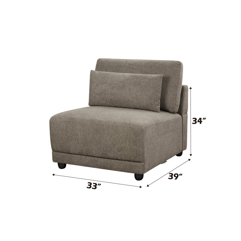 Canapé modulaire rembourré 4 pièces avec coussins Spencer