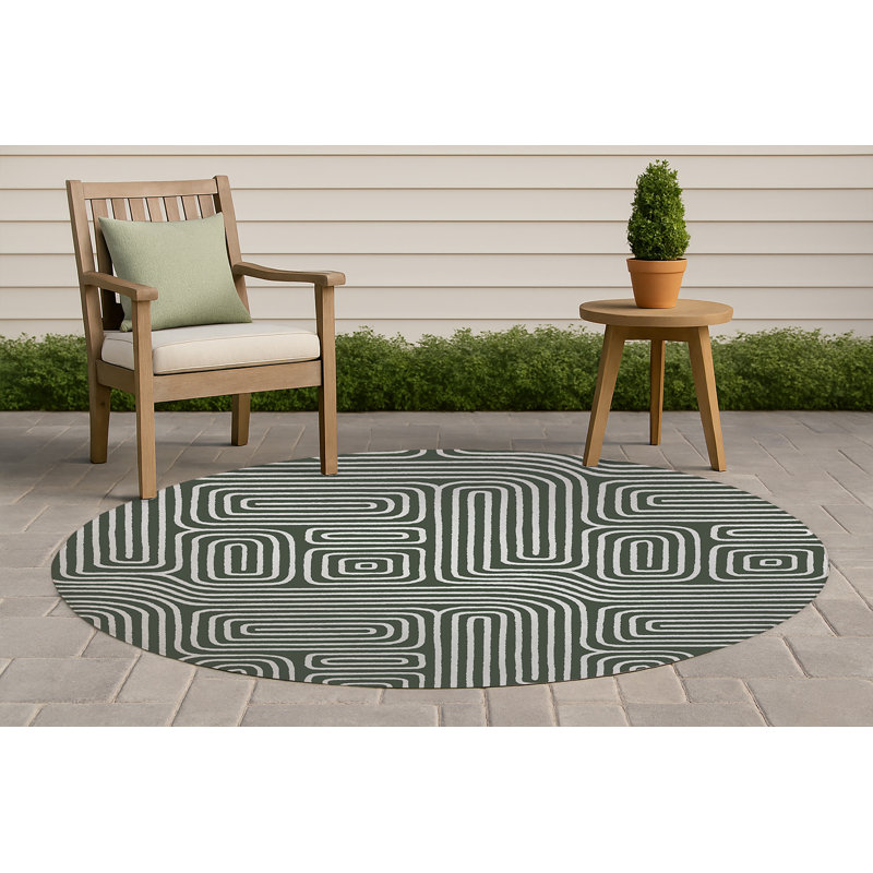 Tapis d'extérieur antidérapant Timeless Walk, Rond 5 pi