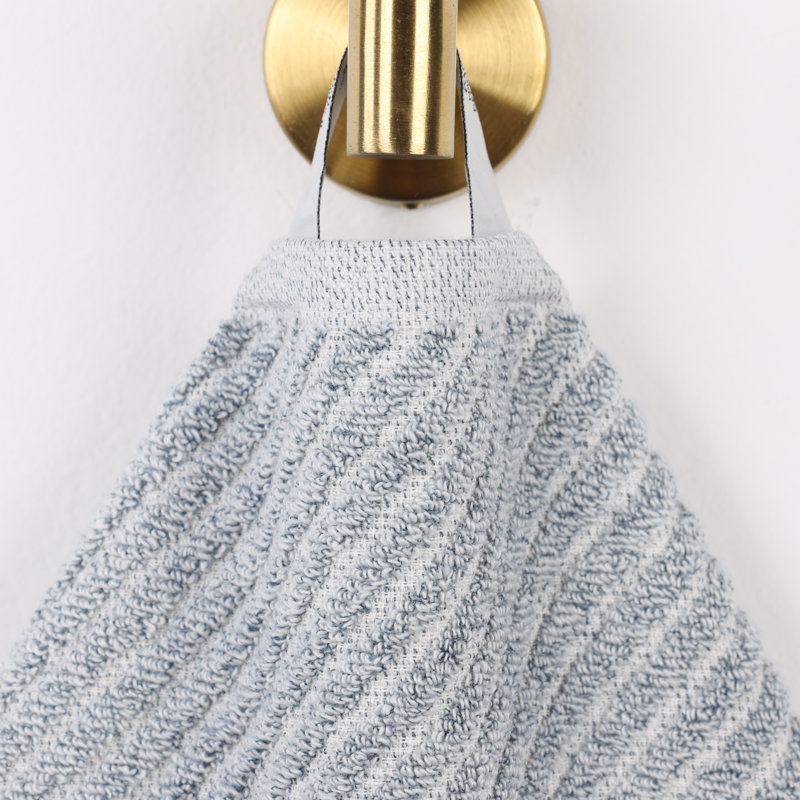 Denim Blue Cotton Blend 6 Piece Hand Towels Set