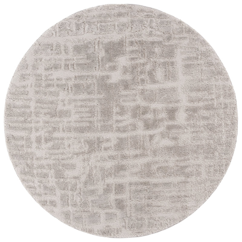 Comisha Shag 900 Performance Abstract Rug, Round 6'7"