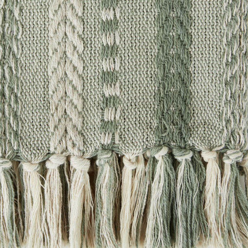 Jeté en coton tressé , Vert