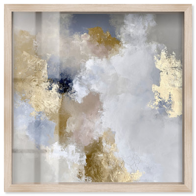 Impression sous verre Molten Dawn, grande œuvre abstraite par Art Remedy, cadre blond, 24 x 24 pouces