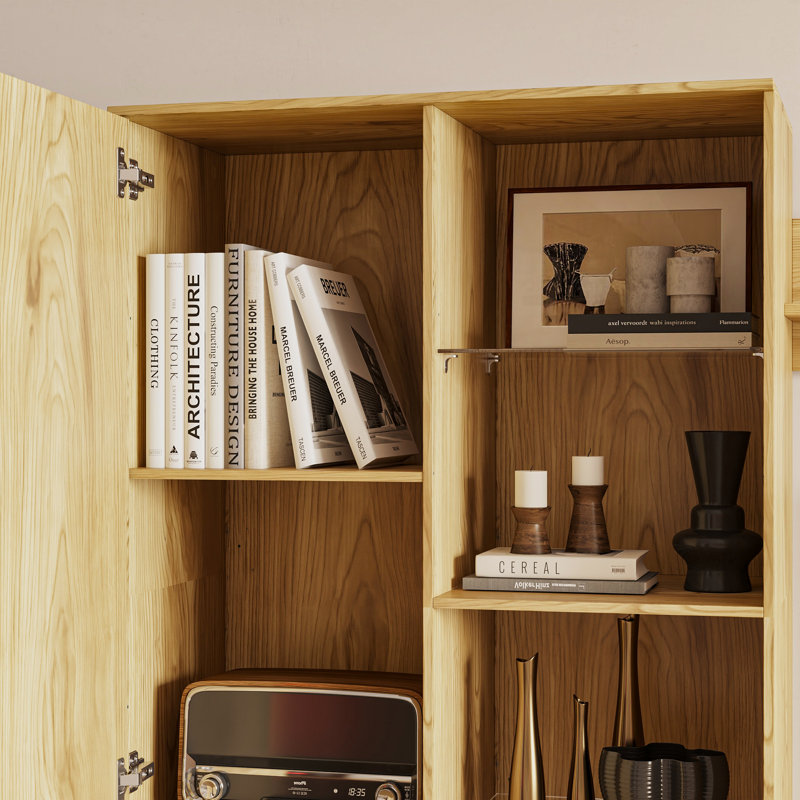 126'' W Entertainment Center With Versatile Display & Concealed Storage