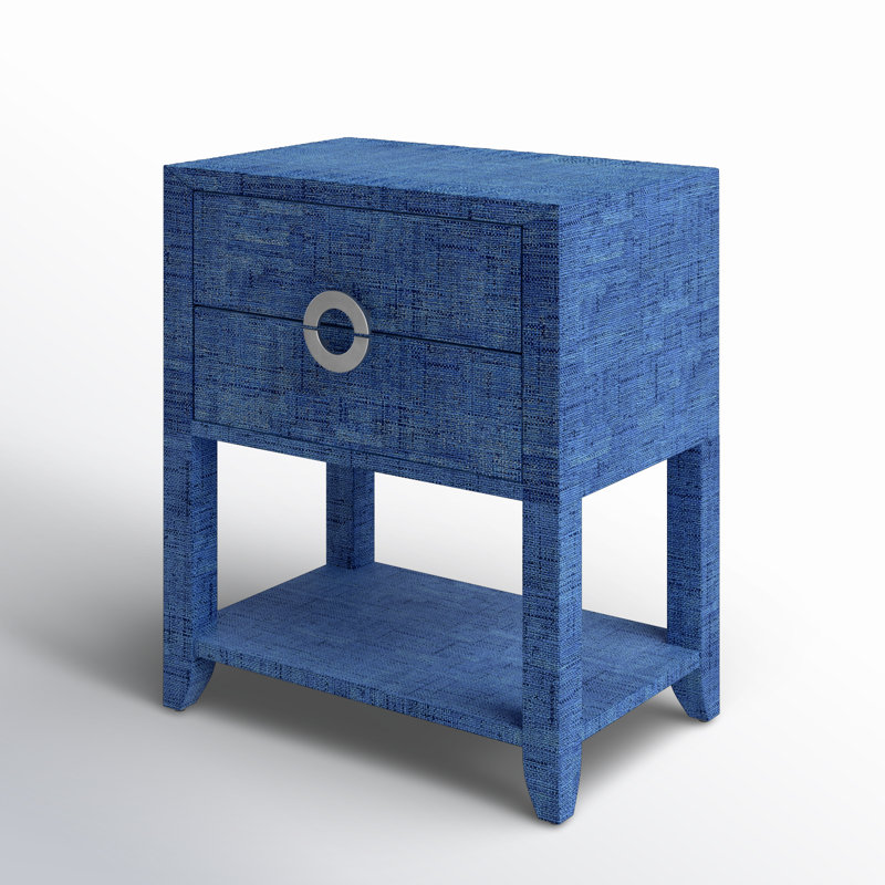 Kainaat End Table with Storage, Blue