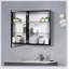 Armoire à pharmacie 15 po x 26 po avec miroir réglable et fixation murale en aluminium pour salle de bain-1325826252