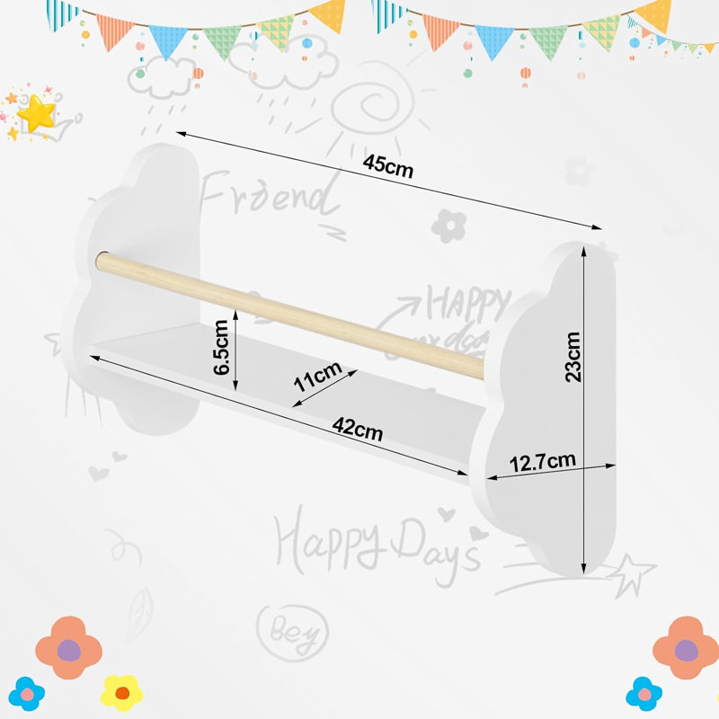 Elysburg 3 Piece Floating Shelf, 23cm H x 45cm W x 12.7cm D