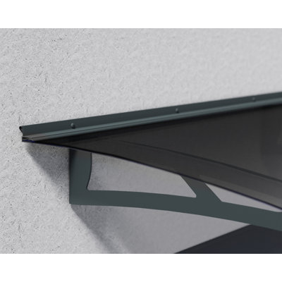 Auvent de porte en acier galvanisé Palram - Canopia Aquila l 4 pi 11 po x P 3 pi gris / gris solaire
