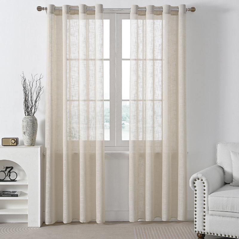 Paire de rideaux Draycott, Polyester café clair, L 52 po x L 84 po
