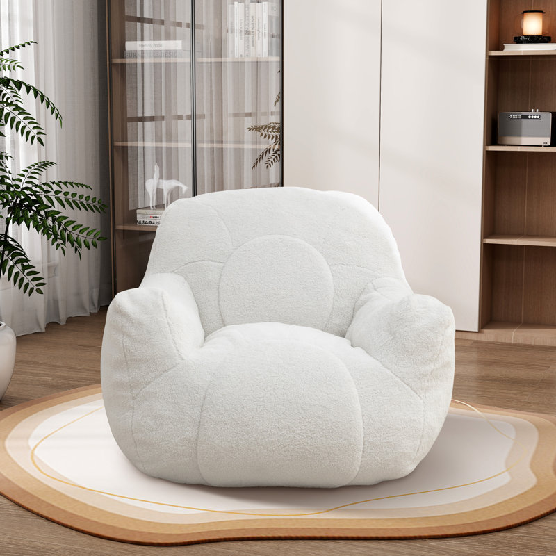 Fauteuil à billes, canapé-lit rembourré moderne, Blanc