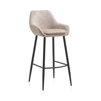 Upholstered Counter Stool with Metal Frame