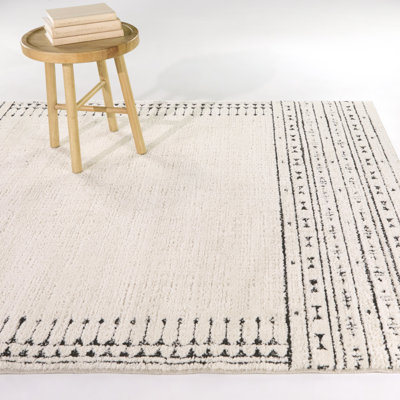 Tapis marocain beige / noir Booker
