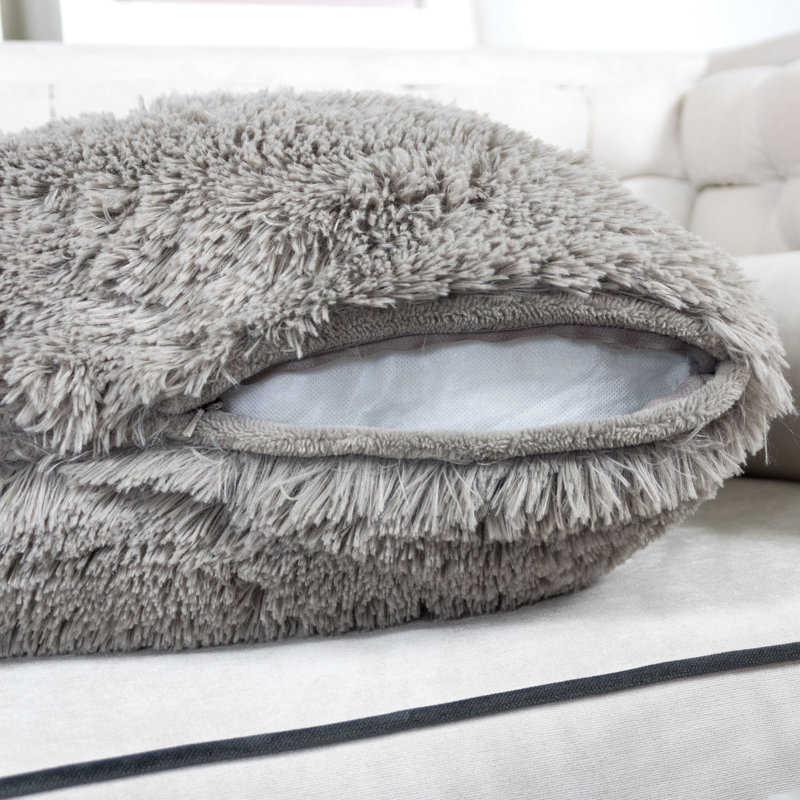  Housse de coussin carré et insert, Gris, 20 po x 20 po, Housse de coussin seulement - sans coussin