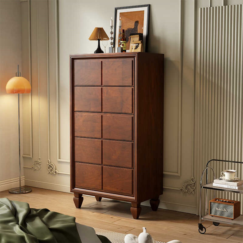 Commode d'appoint en bois massif style rétro