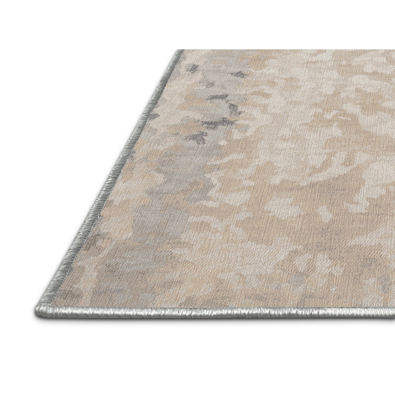 Machine Washable Beige Area Rug, Rectangle 3' x 5'