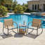 Ensemble bistro 3 pièces toutes saisons, 2 chaises berçantes à glissement en douceur, 1 table d'appoint robuste avec sac de rangement assorti pratique, convient au patio, à la cour ou à la terrasse
