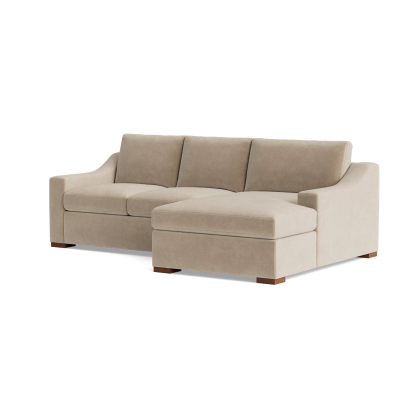 Lucca Sectional, Right Hand Facing, Velvet - Beige
