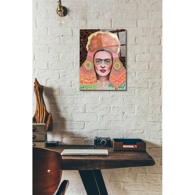 «Frida Santa Muerte» par Surma et Guillen, art mural en verre acrylique, H 16 po x l 12 po