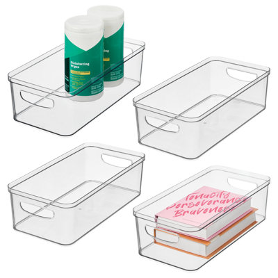 Ensemble de 4 bacs à rangement en plastique pour la cuisine iDesign - Transparent