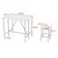 Ensemble repas d'extérieur 5 pièces avec table pliable en bois d'acacia, tabourets en osier et coussins pour la cour-842624224