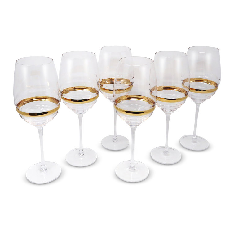 Cambridge 18 oz Gold Stainless Steel White Wine Glasses, Set of 4 - Gold