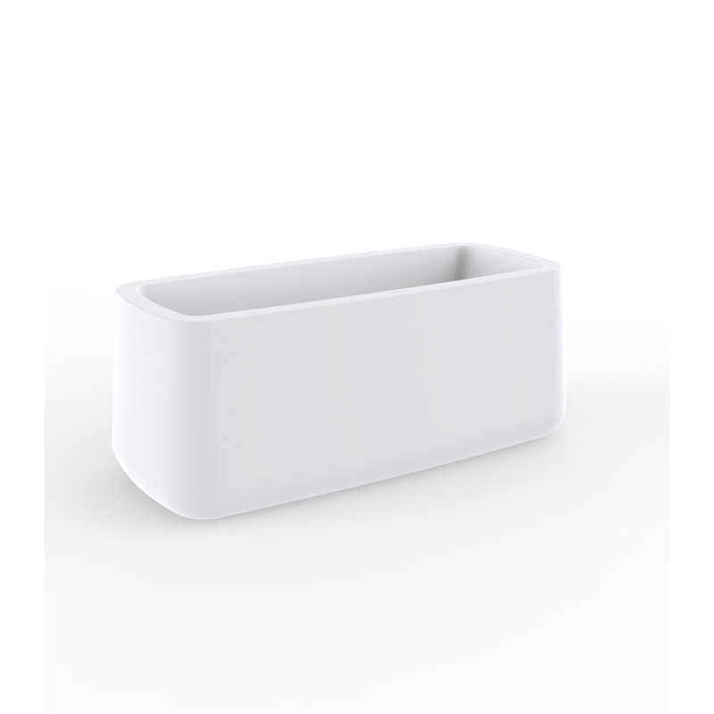 Ulm Matt Polyethylene Planter Box, 15.75" H x 41.75" W x 18" D, White