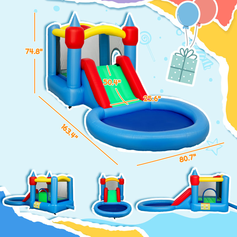 4 in 1 Inflatable Bounce House, Bouncy Castle with Blower