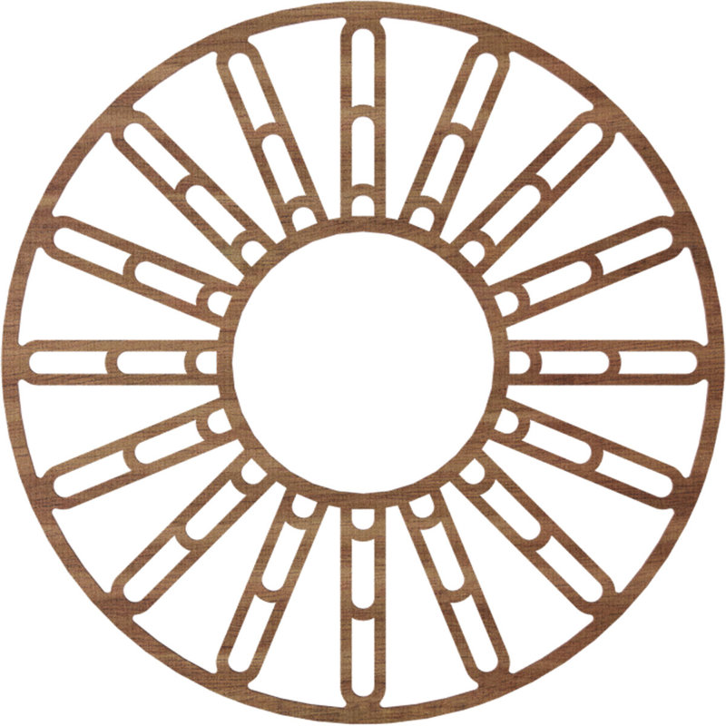 Médaillon de plafond en bois ajouré 32 po x H 11 5/8 po x T 1/4 po cerise, Noyer, H 32 po x l 32 po x P 0,25 po