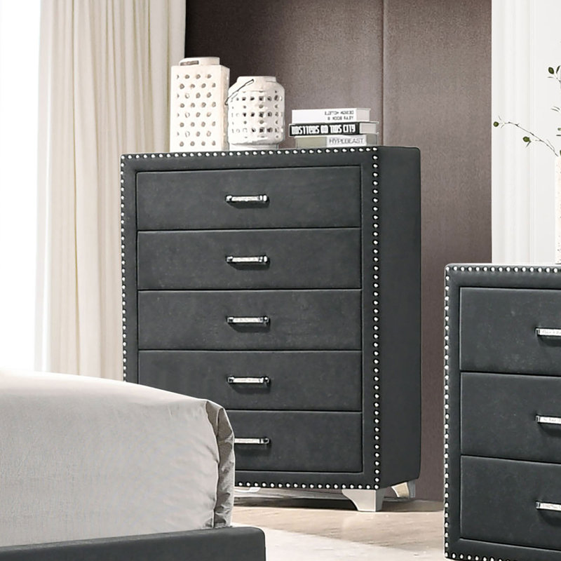 Orton 5-drawer Bedroom Chest Blue, Gray