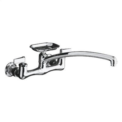 Clearwater Double Lever Handle Sink Supply Faucet with Swing Spout and Soap Dish