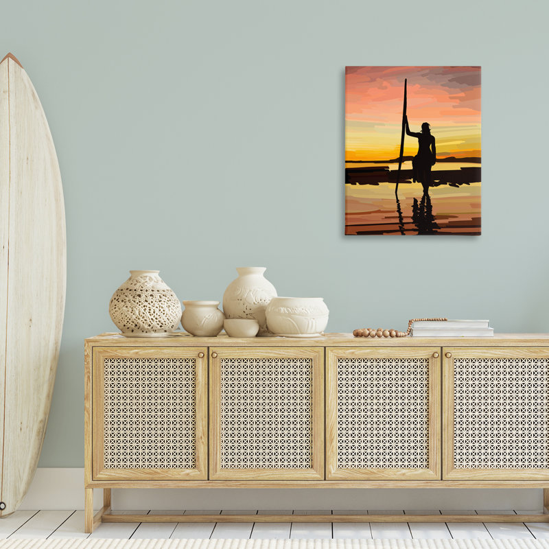 «Sunset Surfer Silhouette» par Amelia Noyes, H 30 po x l 24 po