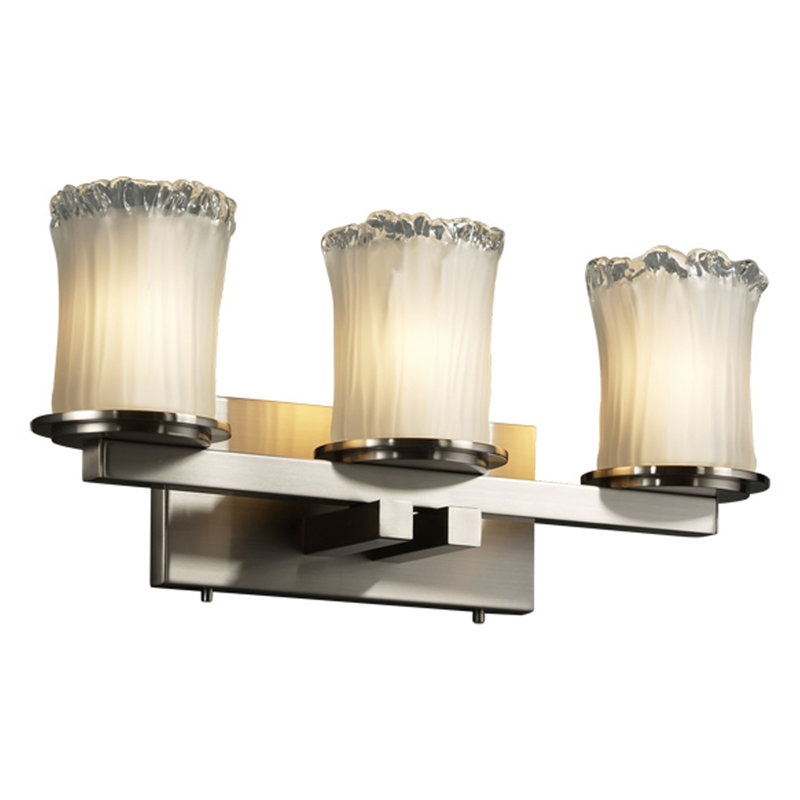 Leroux 3 - Light Vanity Light, White Frosted, Dark Bronze
