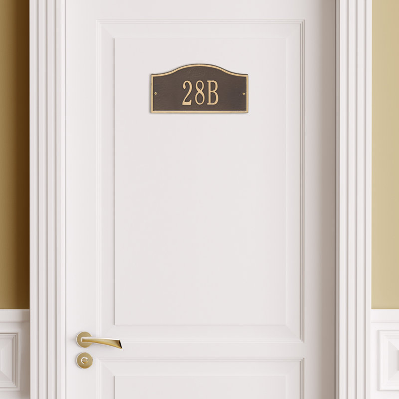 Rolling Hills 1-Line Wall Address Plaque, Bronze and Gold, Yes