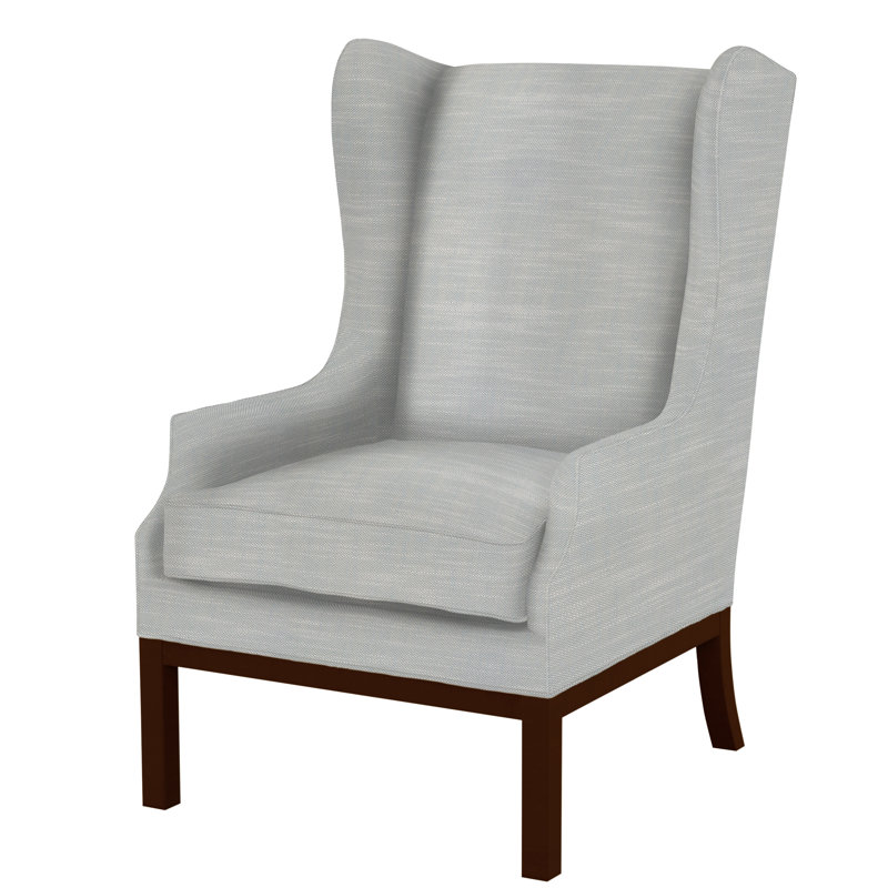 Barley Wingback Chair, F1382-Cloud, French Roast, No