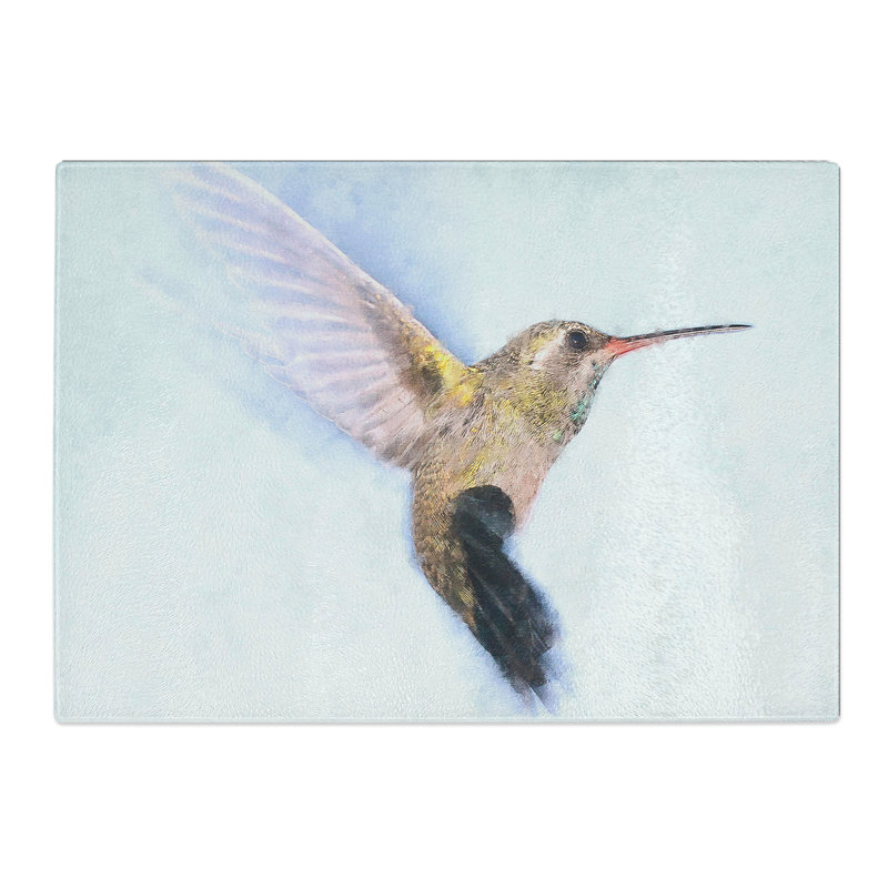 Tempered Glass Flying Hummingbird Bird Chopping Board, 28.5 cm x 39 cm